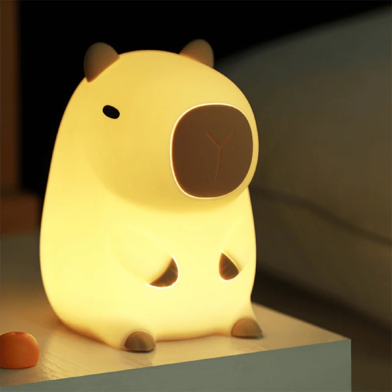 Djin Capybara Squishy Silicone LED Night Light - Perfect Gift for Kids and Girls