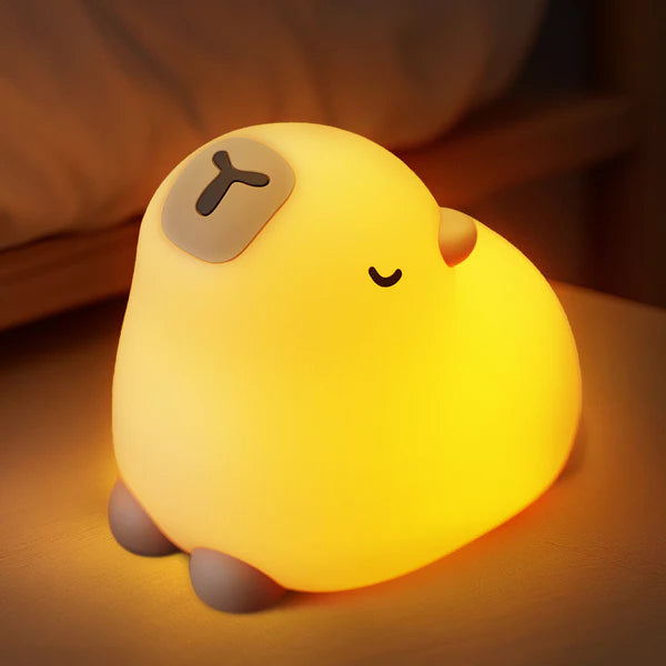 Djin Capybara Squishy Silicone LED Night Light - Perfect Gift for Kids and Girls