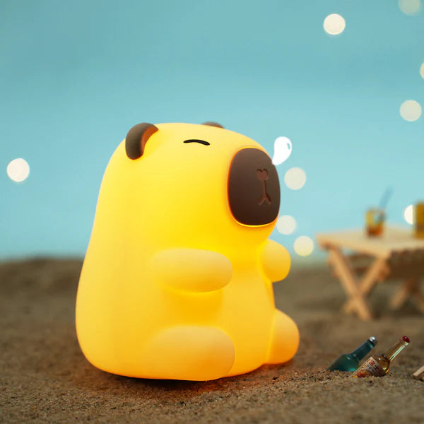 Djin Capybara Squishy Silicone LED Night Light - Perfect Gift for Kids and Girls