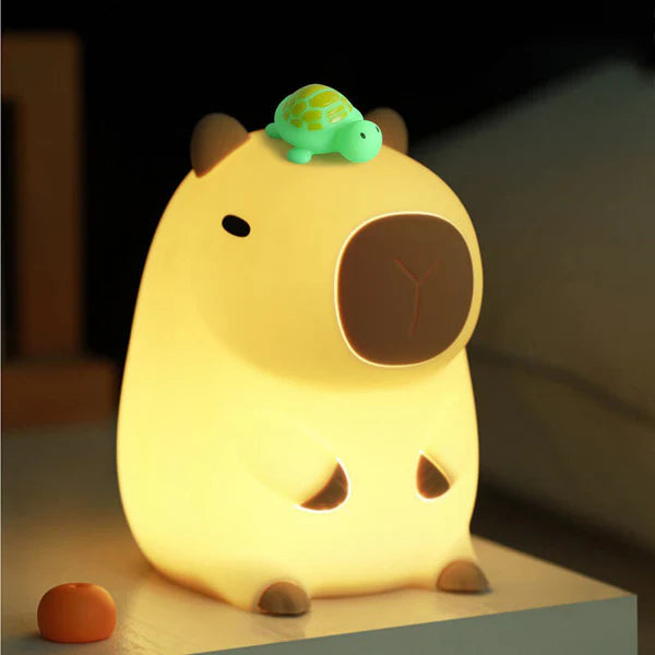 Djin Capybara Squishy Silicone LED Night Light - Perfect Gift for Kids and Girls