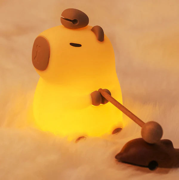 Djin Capybara Squishy Silicone LED Night Light - Perfect Gift for Kids and Girls