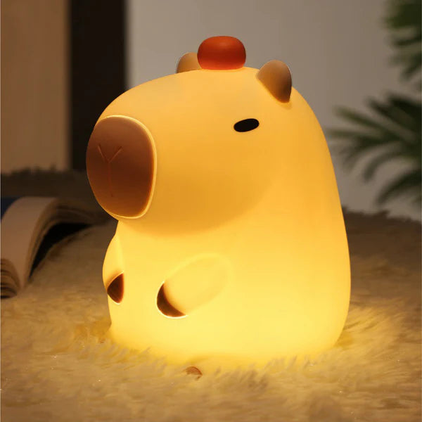 Djin Capybara Squishy Silicone LED Night Light - Perfect Gift for Kids and Girls