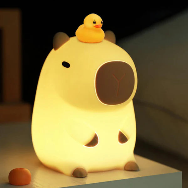 Djin Capybara Squishy Silicone LED Night Light - Perfect Gift for Kids and Girls