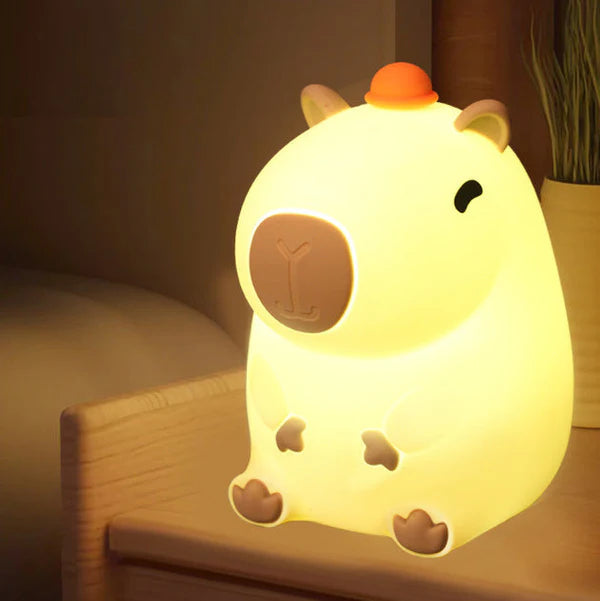 Djin Capybara Squishy Silicone LED Night Light - Perfect Gift for Kids and Girls